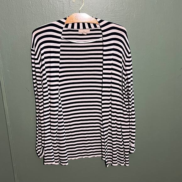 Banana Republic Black White Striped Long Sleeve Turtleneck Top XL - Picture 3 of 7